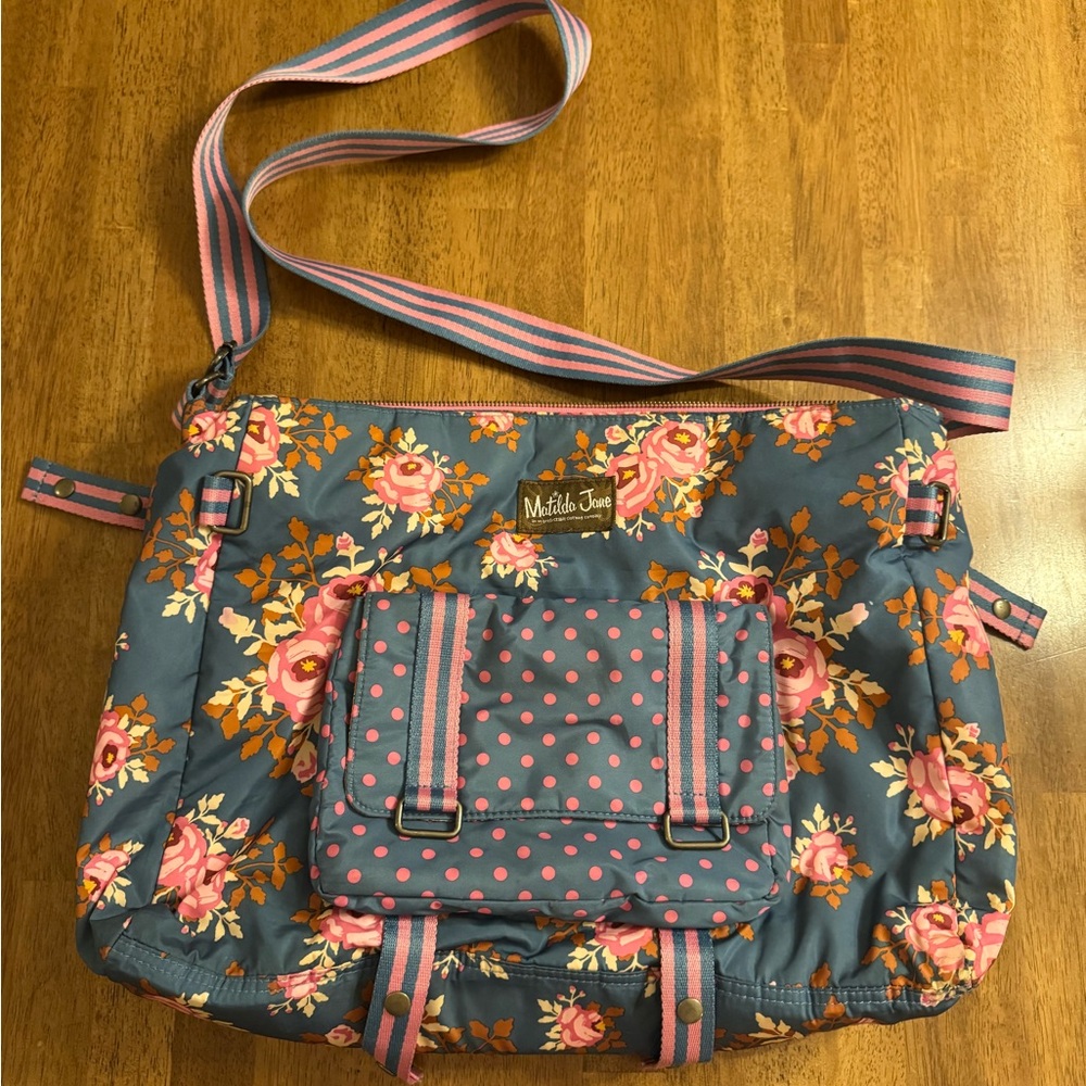 Matilda Jane Floral Baby Bag in Blue and Pink